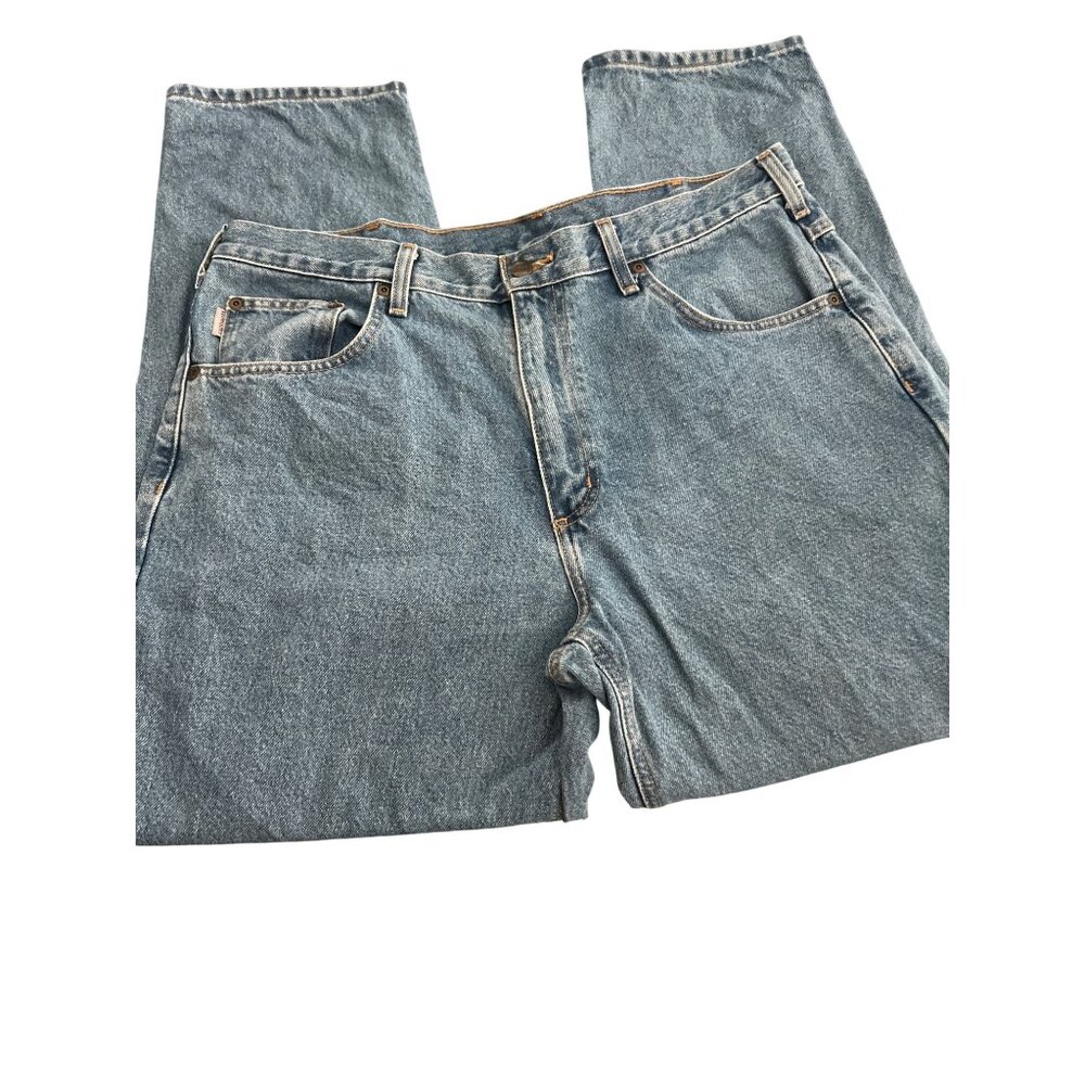 Carhartt Mens Denim Jeans B17 Stonewash Blue Relaxed Fit 38 X 30 Made In Mexico